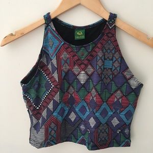 NWOT Luquido Active Aztec Crop Top